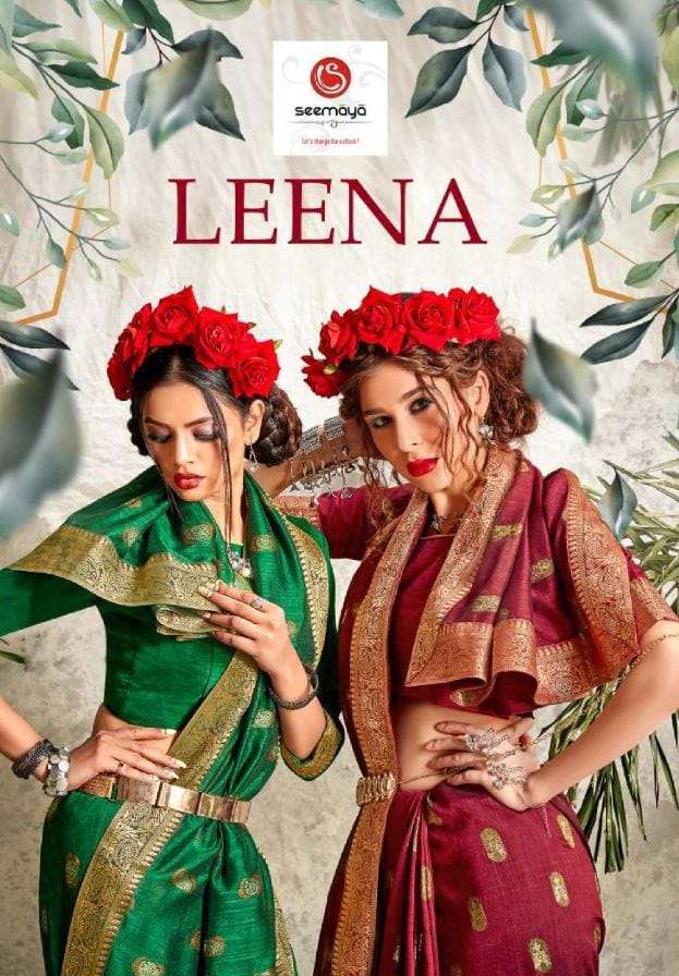 Buy Leena Seemaya Online Wholesale Designer Vichitra Silk Saree